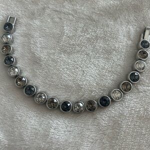 Touchstone Crystal Silver and Gray Elegant Bracelet